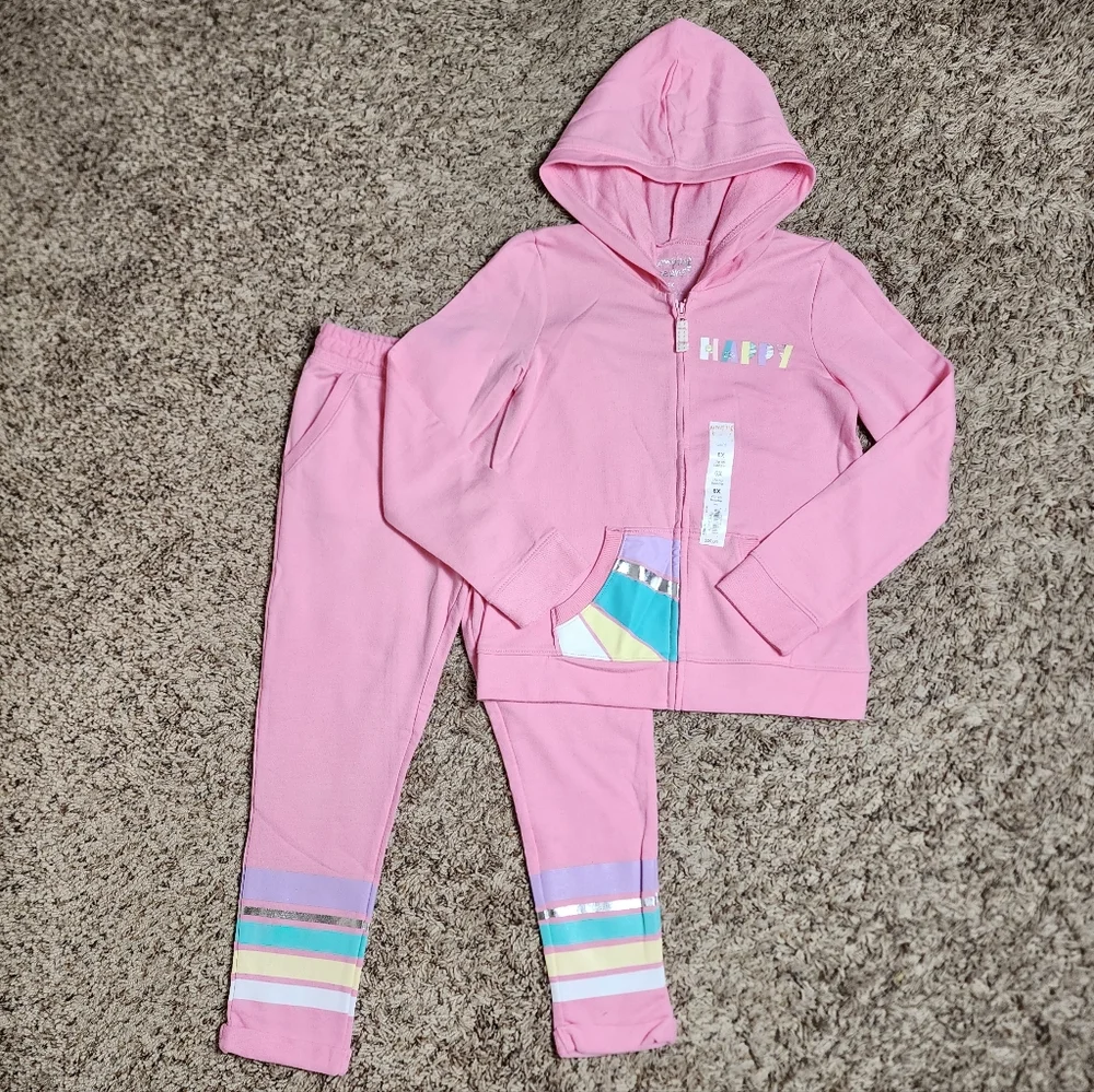 Jumping Beans Fleece Outfit Girls 6/6X New